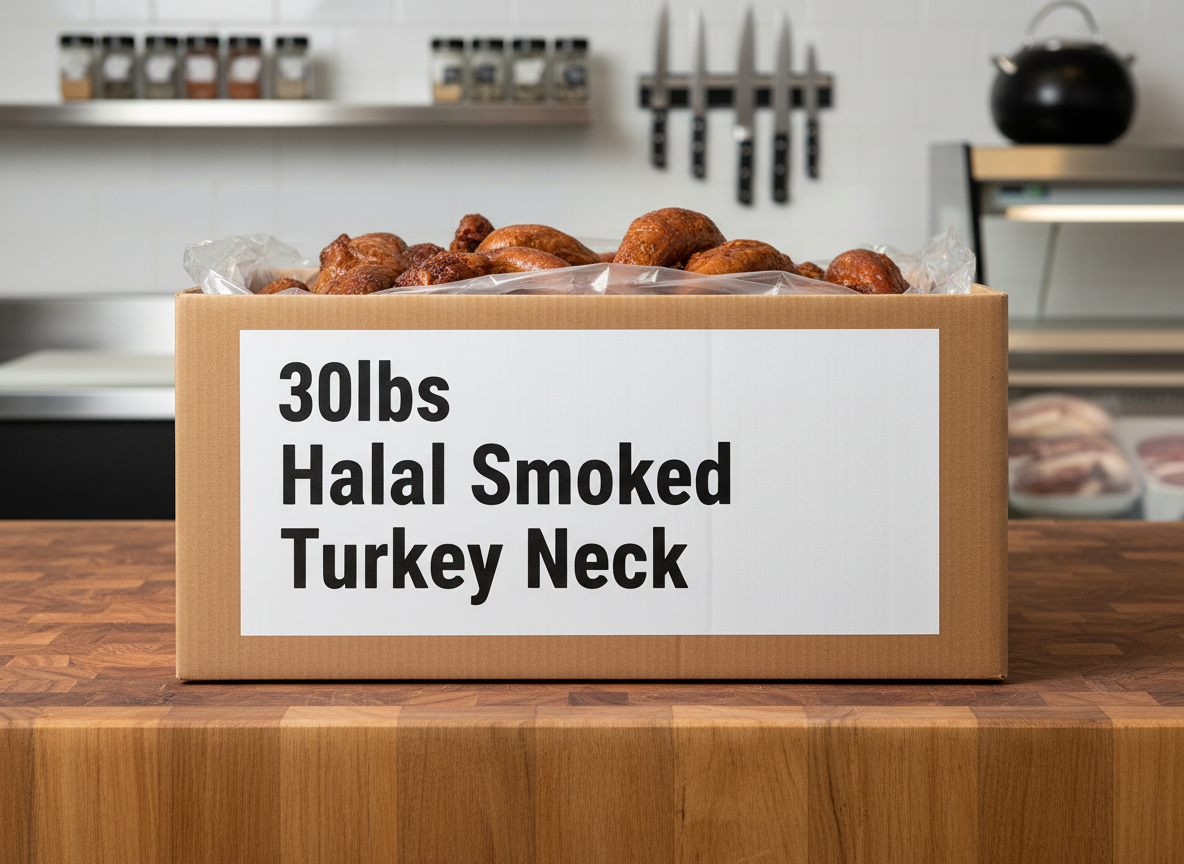 Case of Halal Smoked Turkey Necks (30lbs)