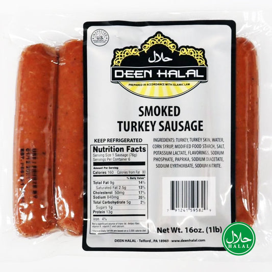 Deen Halal Mild Smoked Turkey Sausages