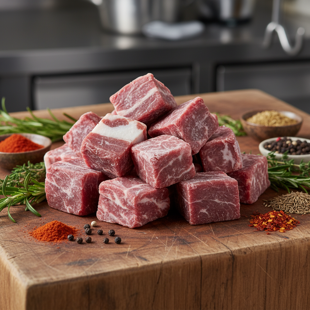 Halal Frozen Goat Cubes (1lb)