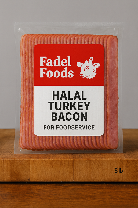 Fadel Foods Halal Turkey Bacon Sliced 5lbs (Wholesale)